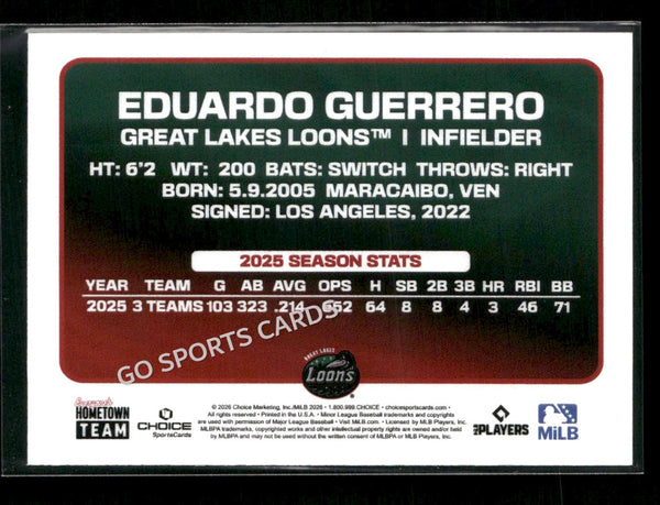 2026 Great Lakes Loons Eduardo Guerrero