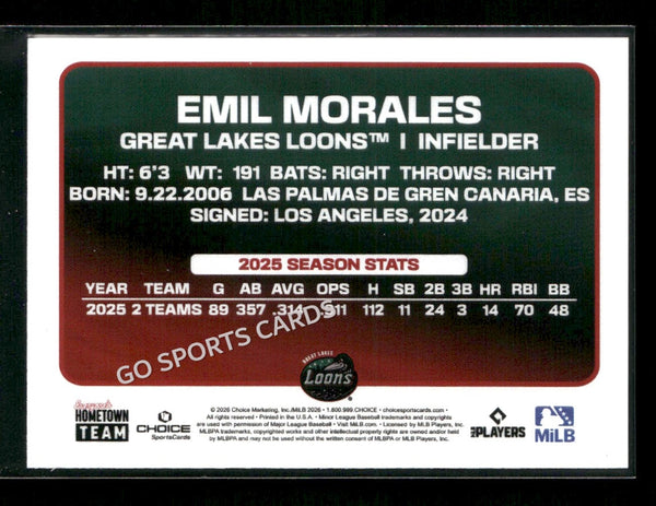 2026 Great Lakes Loons Emil Morales
