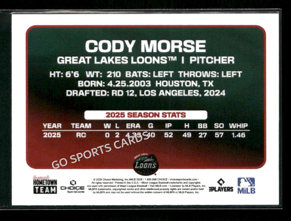 2026 Great Lakes Loons Cody Morse