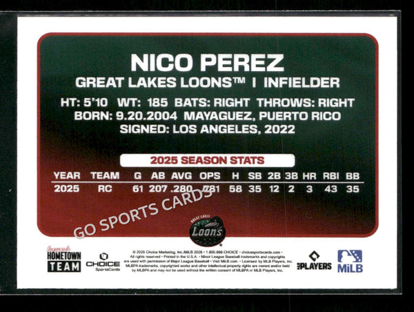 2026 Great Lakes Loons Nico Perez