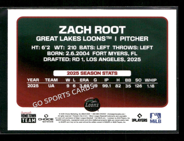 2026 Great Lakes Loons Zach Root