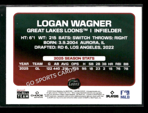 2026 Great Lakes Loons Logan Wagner
