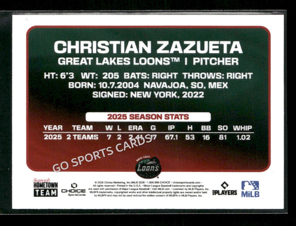 2026 Great Lakes Loons Christian Zazueta