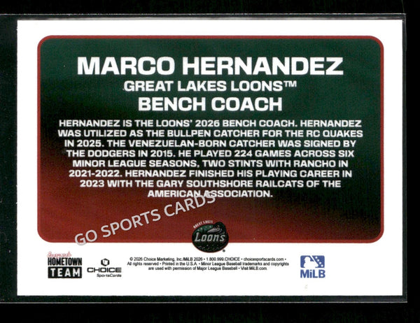 2026 Great Lakes Loons Marco Hernandez
