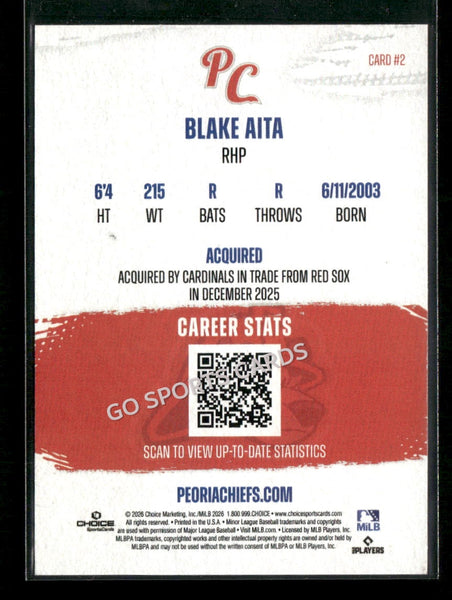 2026 Peoria Chiefs Blake Aita