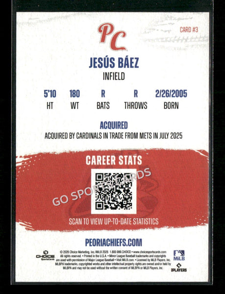 2026 Peoria Chiefs Jesus Baez