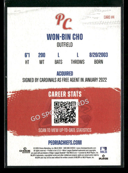 2026 Peoria Chiefs Won Bin Cho