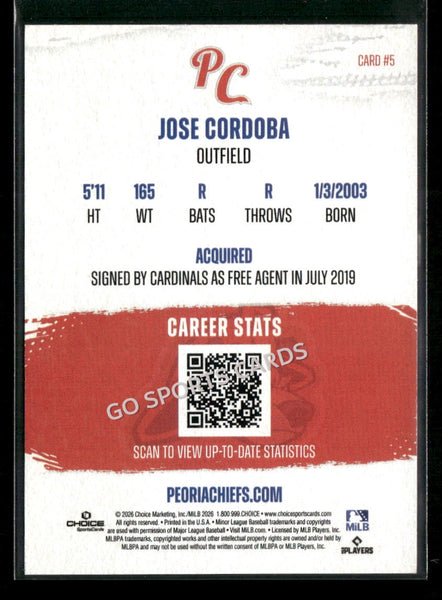 2026 Peoria Chiefs Jose Cordoba