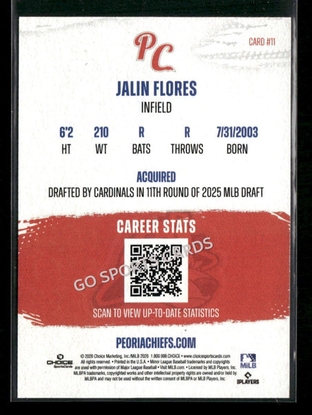 2026 Peoria Chiefs Jalin Flores