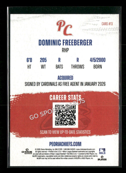 2026 Peoria Chiefs Dominic Freeberger