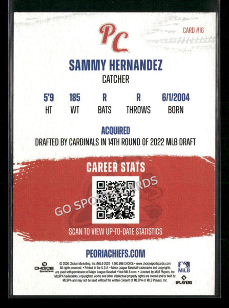 2026 Peoria Chiefs Sammy Hernandez