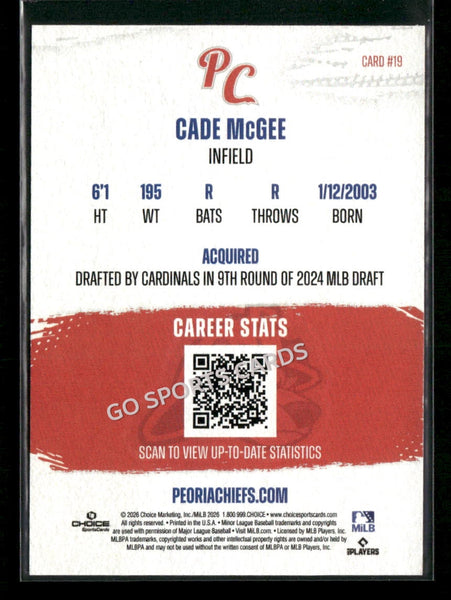 2026 Peoria Chiefs Cade McGee