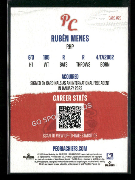 2026 Peoria Chiefs Ruben Menes