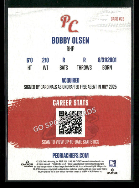2026 Peoria Chiefs Bobby Olsen