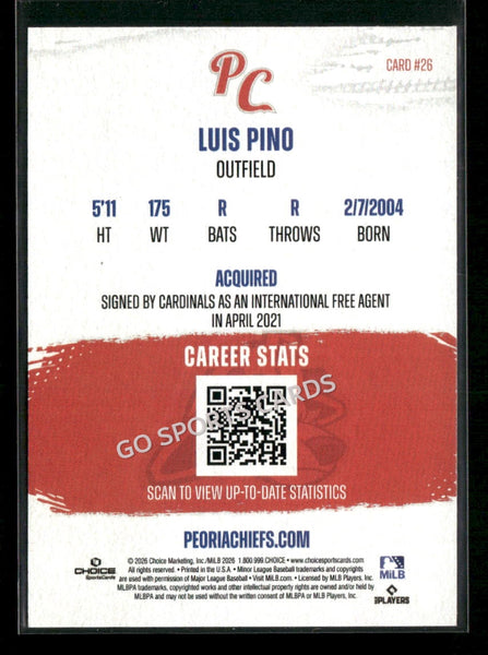2026 Peoria Chiefs Luis Pino