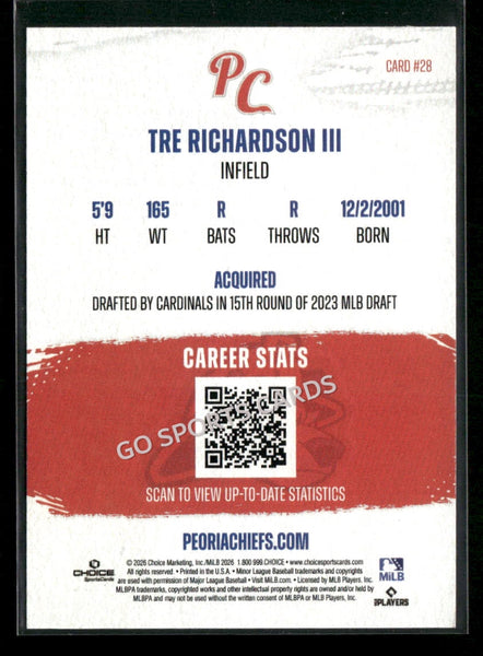 2026 Peoria Chiefs Tre Richardson III