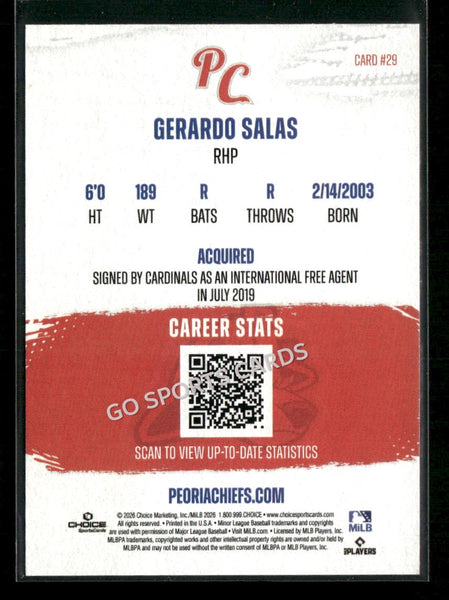 2026 Peoria Chiefs Gerardo Salas