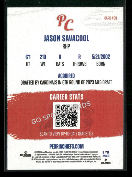 2026 Peoria Chiefs Jason Savacool