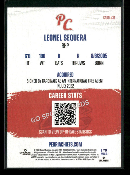 2026 Peoria Chiefs Leonel Sequera