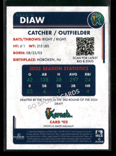 2026 Cedar Rapids Kernels Khadim Diaw