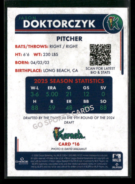 2026 Cedar Rapids Kernels Jason Doktorczyk