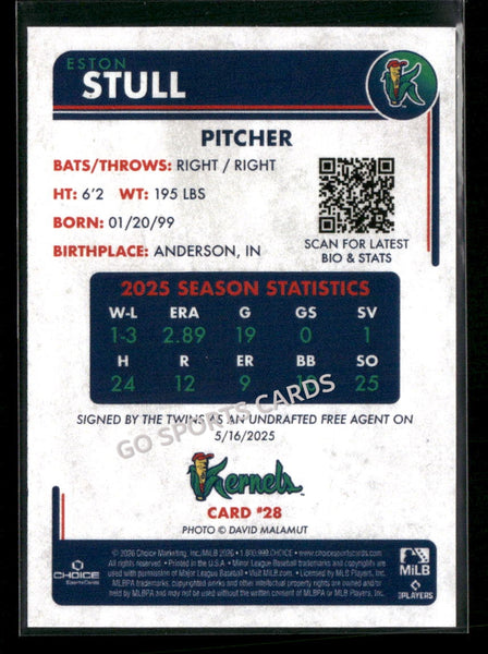 2026 Cedar Rapids Kernels Eston Stull
