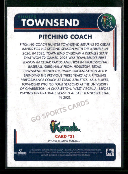 2026 Cedar Rapids Kernels Hunter Townsend