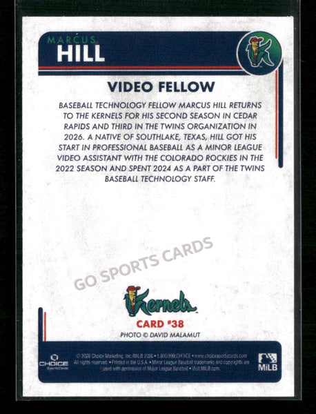 2026 Cedar Rapids Kernels Marcus Hill