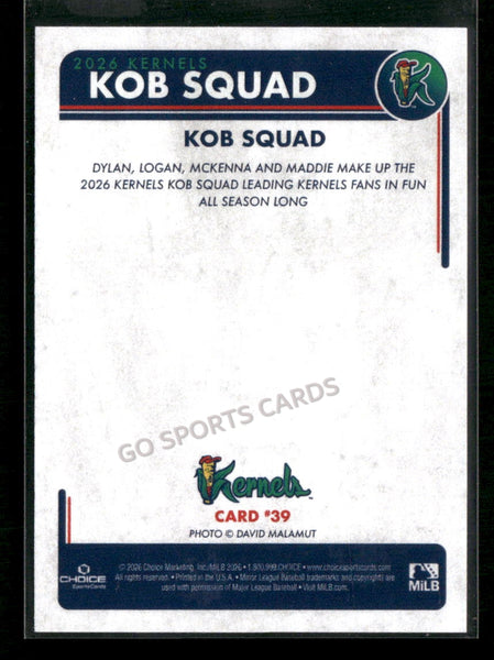 2026 Cedar Rapids Kernels KOB Squad