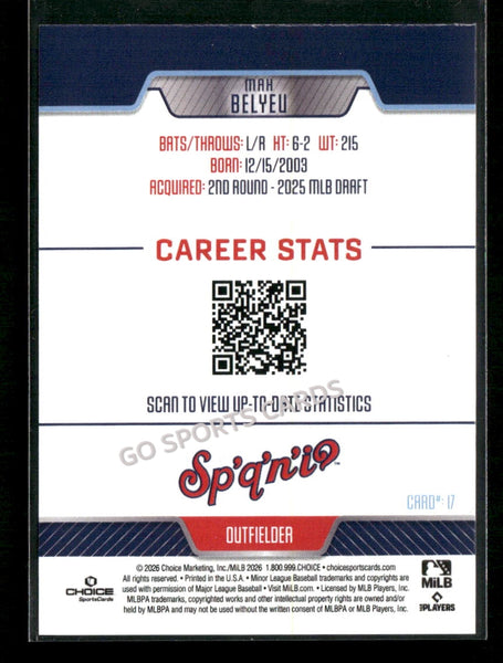 2026 Spokane Indians Max Belyeu