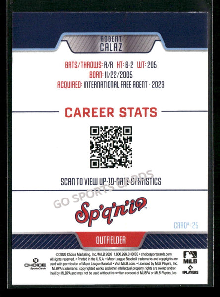 2026 Spokane Indians Robert Calaz