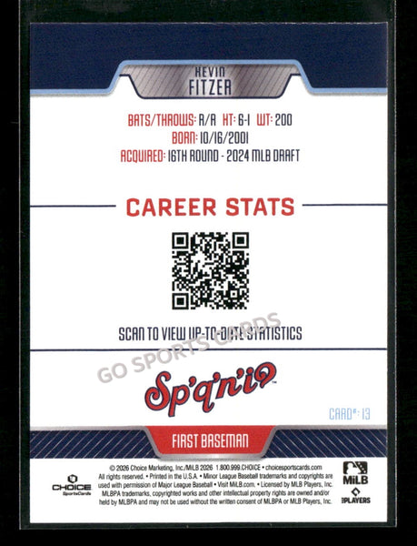 2026 Spokane Indians Kevin Fitzer