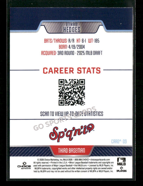2026 Spokane Indians Ethan Hedges