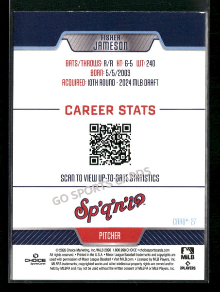2026 Spokane Indians Fisher Jameson