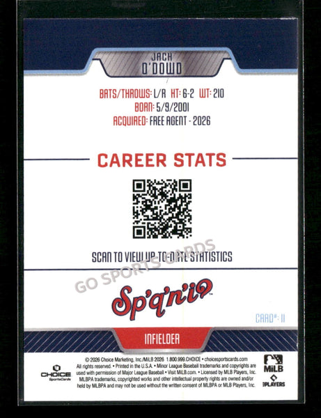 2026 Spokane Indians Jack O'Dowd