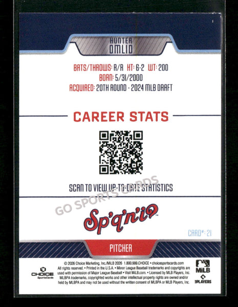 2026 Spokane Indians Hunter Omlid