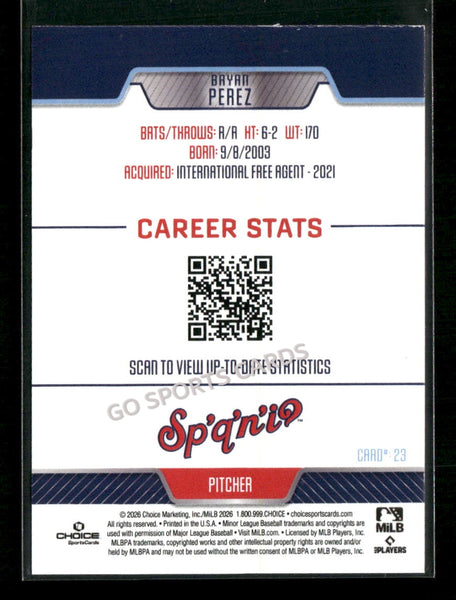 2026 Spokane Indians Bryan Perez