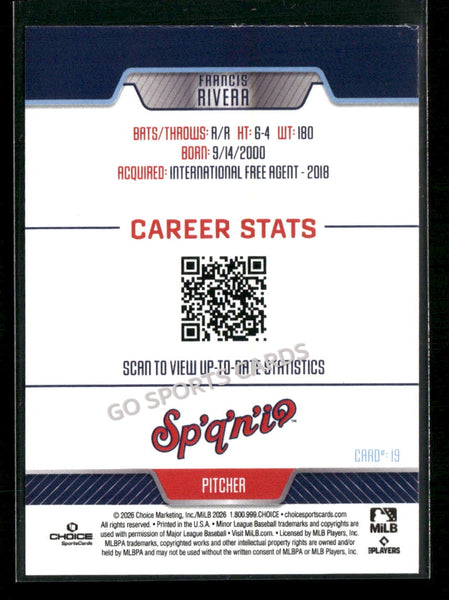 2026 Spokane Indians Francis Rivera