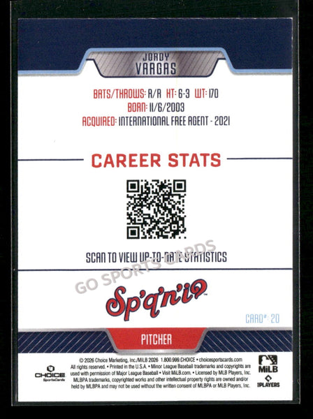 2026 Spokane Indians Jordy Vargas