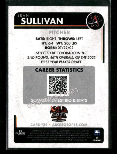 2026 Albuquerque Isotopes Sean Sullivan