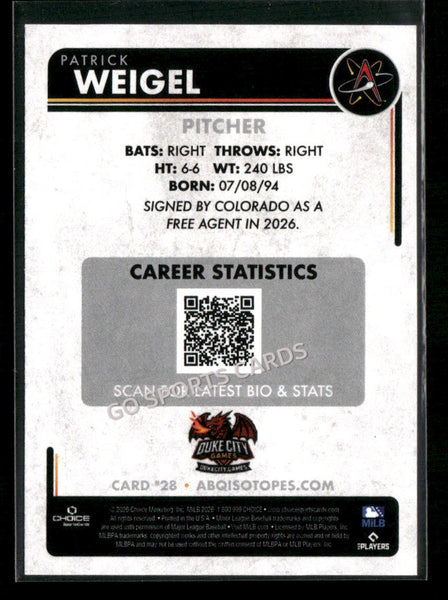 2026 Albuquerque Isotopes Patrick Weigel