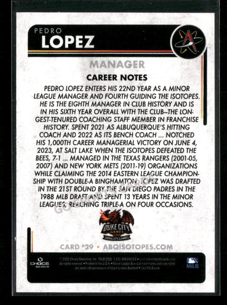 2026 Albuquerque Isotopes Pedro Lopez