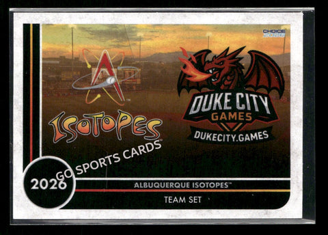 2026 Albuquerque Isotopes Header Checklist