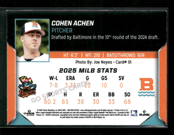 2026 Chesapeake Baysox Cohen Achen