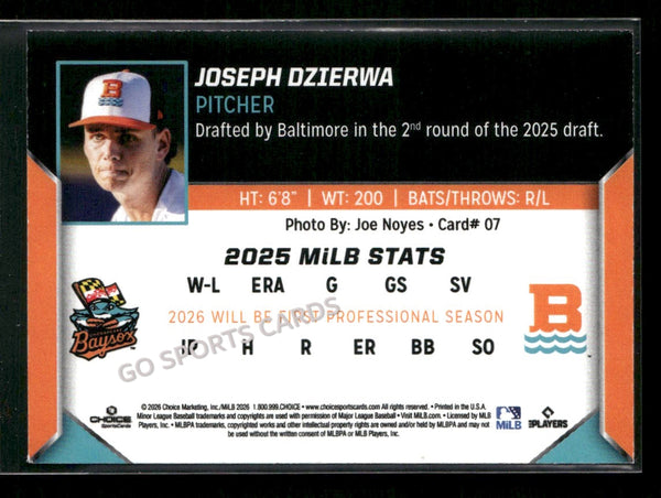 2026 Chesapeake Baysox Joseph Dzierwa