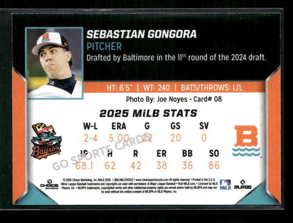 2026 Chesapeake Baysox Sebastian Gongora