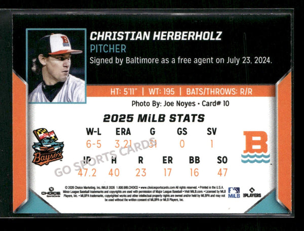 2026 Chesapeake Baysox Christian Herberholz