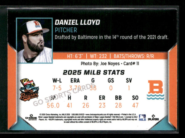 2026 Chesapeake Baysox Daniel Lloyd