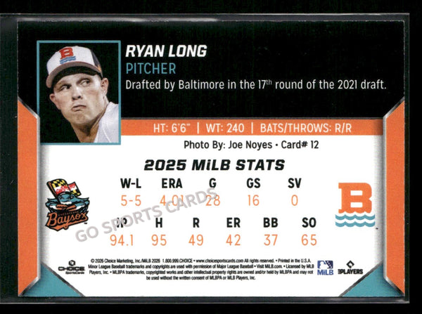 2026 Chesapeake Baysox Ryan Long