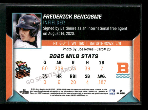 2026 Chesapeake Baysox Frederick Bencosme